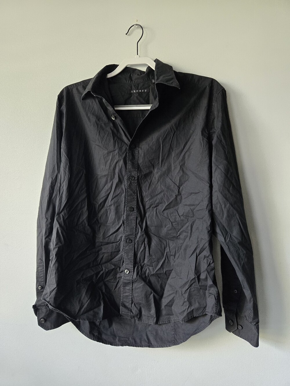 Theory Black Men's Dress Shirt Large